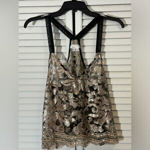 Cooperative Evening Sequined Halter Top Size M